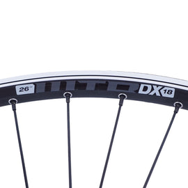 26" Black Front WTB DX18 Doublewall Disc / Rim Brake QR Wheel - 0