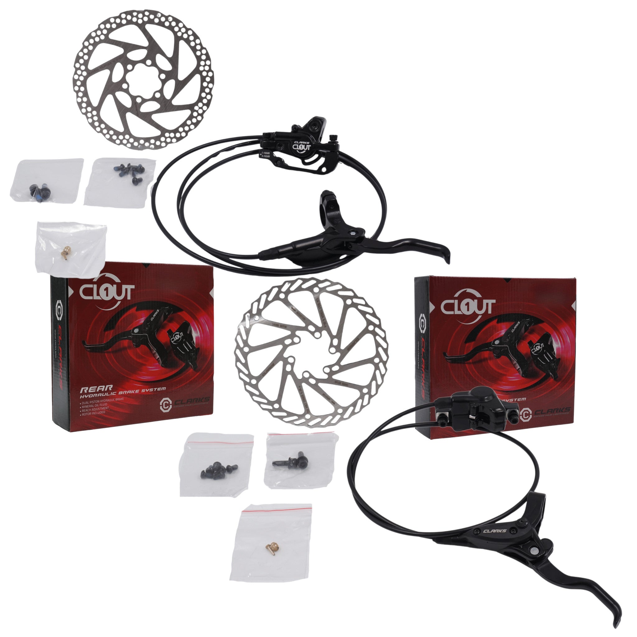 clarks clout hydraulic clarks disc brake set Clarks Clout Hydraulic Front AND Rear Disc Brake Set with 160mm Rotors