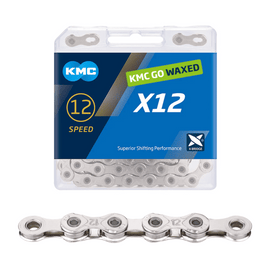 Buy silver KMC X12 12-Speed Waxed Chain 126L