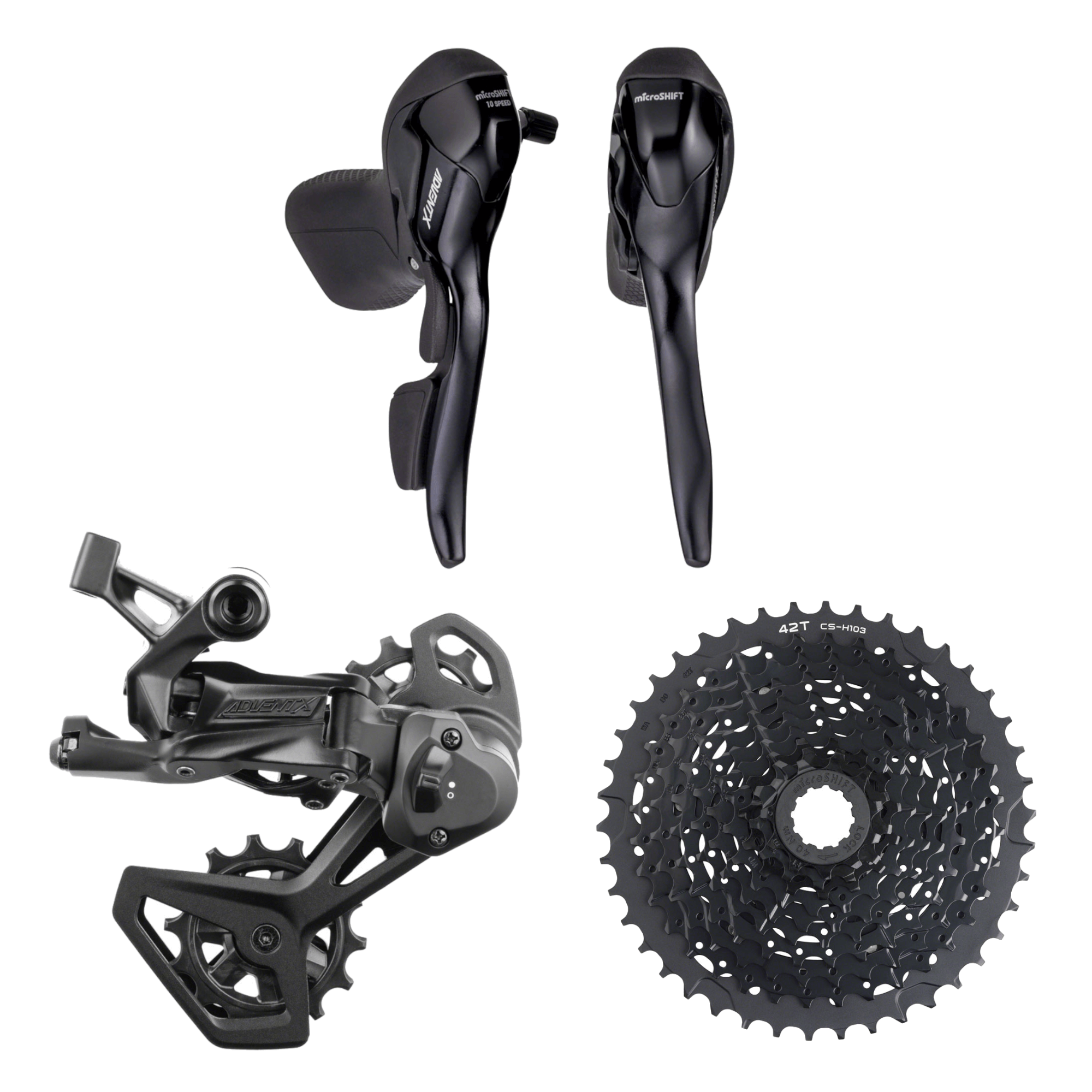microshift gear microSHIFT Advent X 1x10-Speed Groupset - Drop Bar Shift Lever V2 Rear