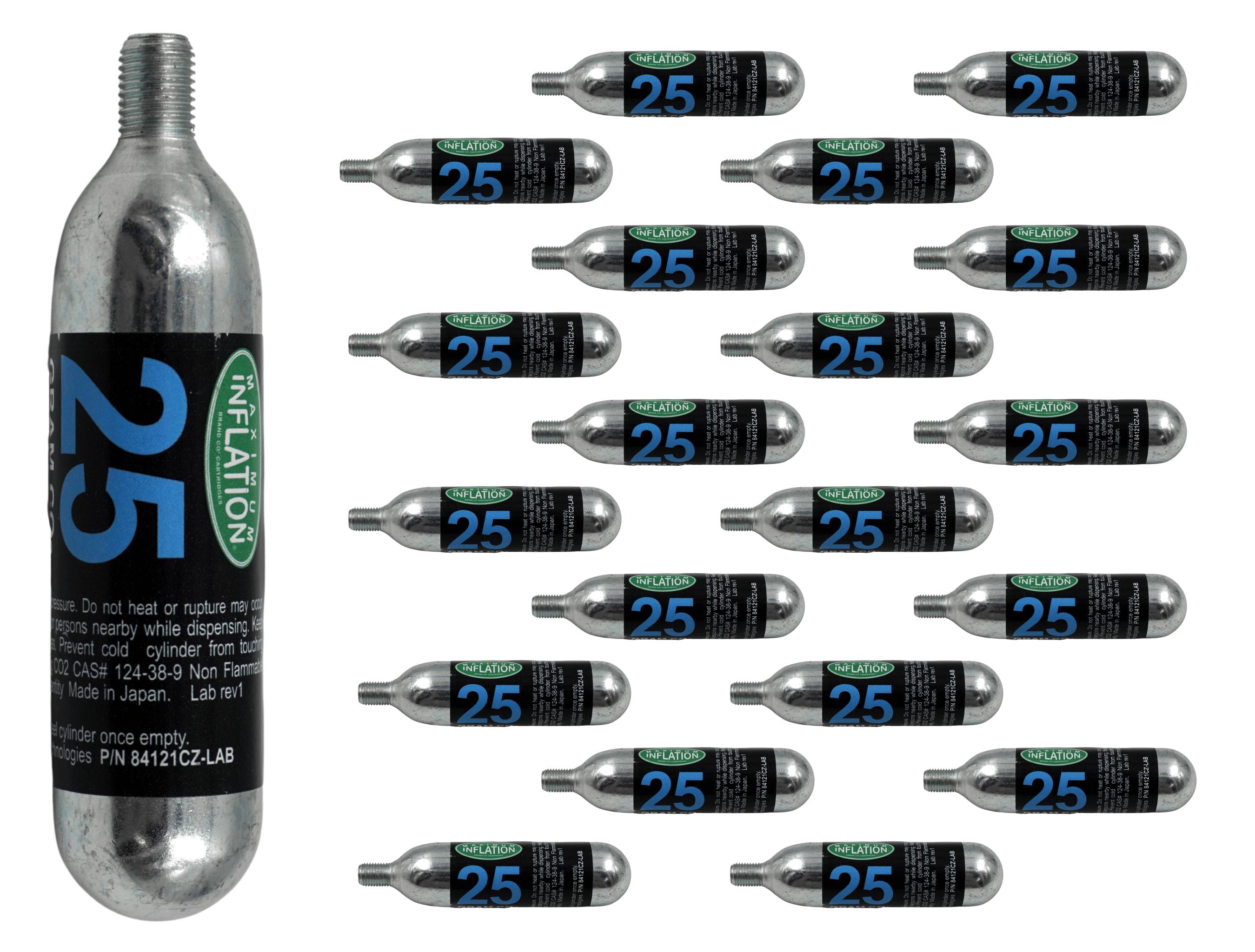 Maximum Inflation 25g Threaded CO2 Cartridge Multi Packs The
