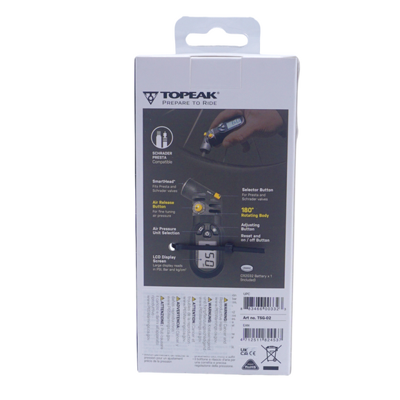 Topeak TSG-02 Smart Gauge D2 Digital Tire Pressure for Presta and Schrader - The Bikesmiths