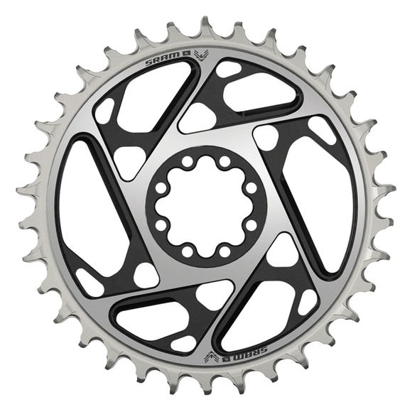 SRAM XX SL Eagle T-Type Direct Mount Chainring - 12-Speed 8-Bolt Direct Mount 0mm Offset Aluminum Black/Silver D1