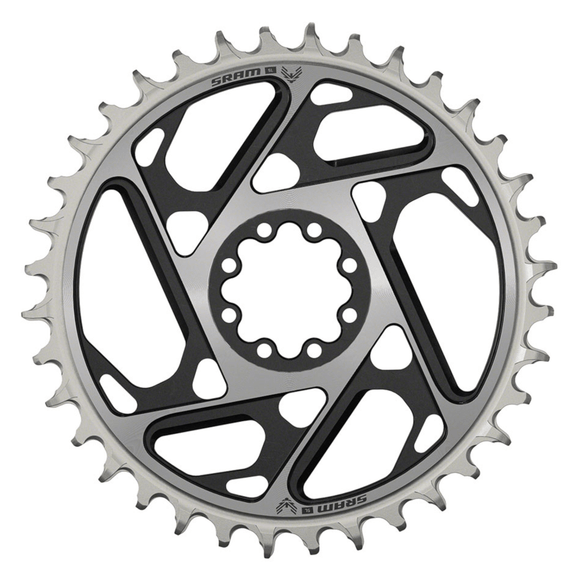SRAM XX SL Eagle T-Type Direct Mount Chainring - 12-Speed 8-Bolt Direct Mount 0mm Offset Aluminum Black/Silver D1