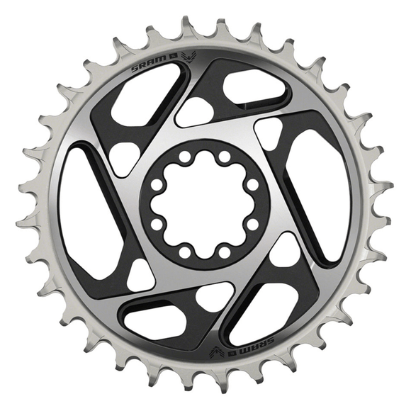 SRAM XX SL Eagle T-Type Direct Mount Chainring - 12-Speed 8-Bolt Direct Mount 3mm Offset Aluminum Black/Silver D1