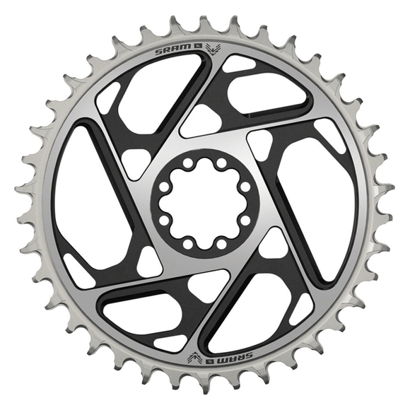 SRAM XX SL Eagle T-Type Direct Mount Chainring - 12-Speed 8-Bolt Direct Mount 3mm Offset Aluminum Black/Silver D1