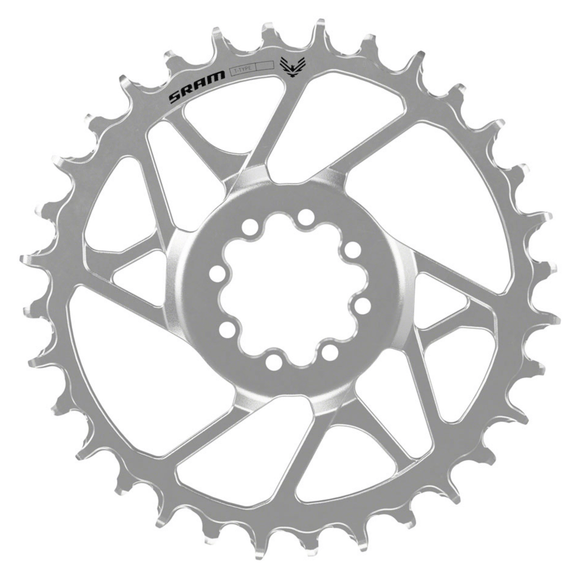 SRAM Eagle 90 T-Type Direct Mount Chainring - 12-Speed 8-Bolt Direct Mount 3mm Offset Steel Silver