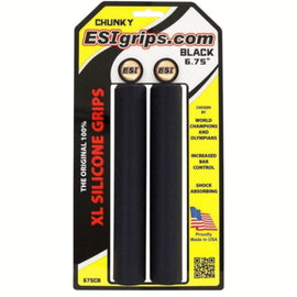 ESI Chunky 6.75" or 8.25" Bike Black Grips 100% SILICONE - The Bikesmiths