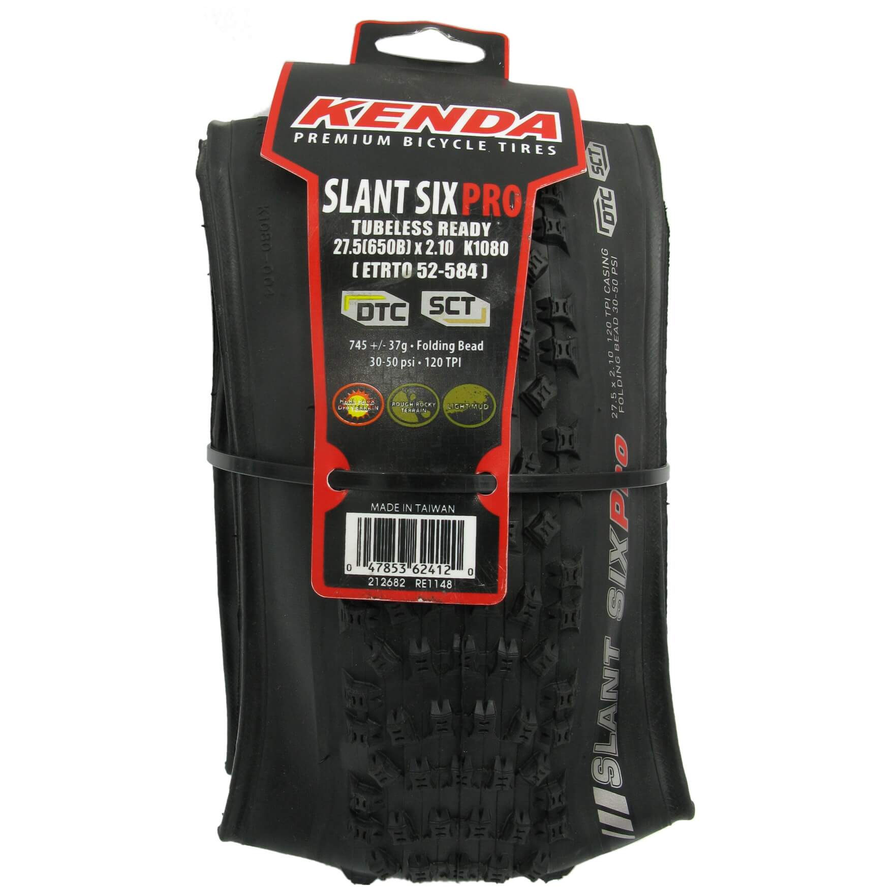 Kenda Slant Six Pro 27.5x2.1 Tubeless Mountain Tire