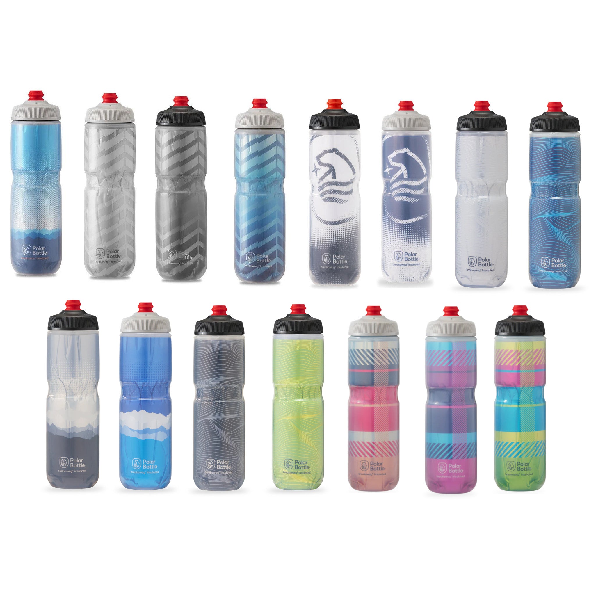 Polar Bottle Breakaway Fahrrad-Wasserflasche, 590 Ml, Isoliert & BPA-frei – Bubble Gum Pink/Marineblau