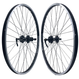 Alex DM18 26-inch 9x100 Front 10x135 Rear QR HG Cassette Disc Wheelset Black Silver