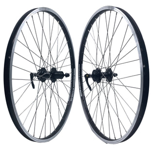 Alex DM18 26-inch 9x100 Front 10x135 Rear QR HG Cassette Disc Wheelset Black Silver