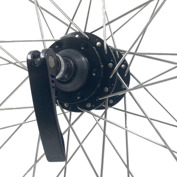 Alex DM18 26-inch 9x100 Front 10x135 Rear QR HG Cassette Disc Wheelset Black Silver - The Bikesmiths