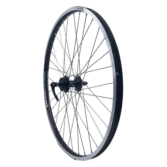 Alex DM18 26-Inch 9x100 QR FRONT Disc Black Silver Wheel