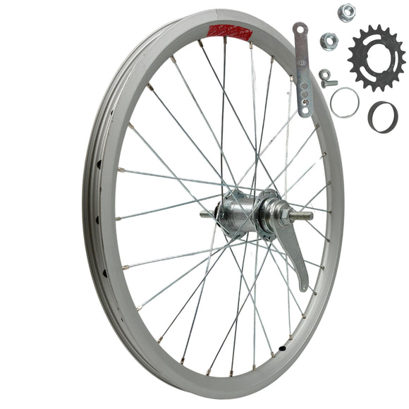 Sta-Tru 20 Inch Coaster Brake Silver Alloy Doublewall Rear Wheel