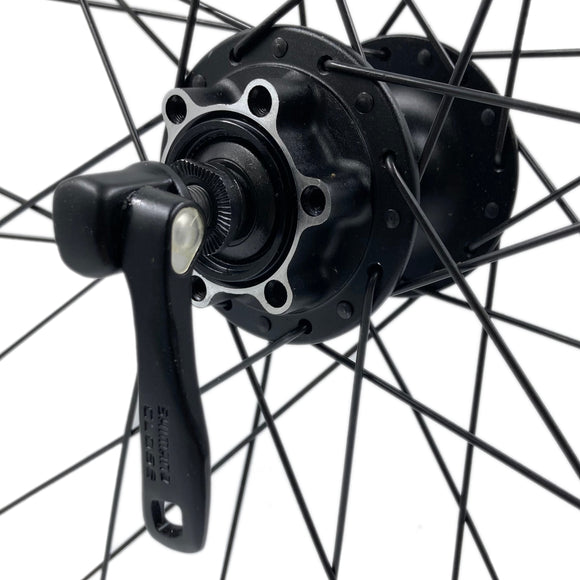 26 Inch FRONT Black Sta-Tru TR21v / Shimano Tubeless Disc 32h Wheel 9x100 QR