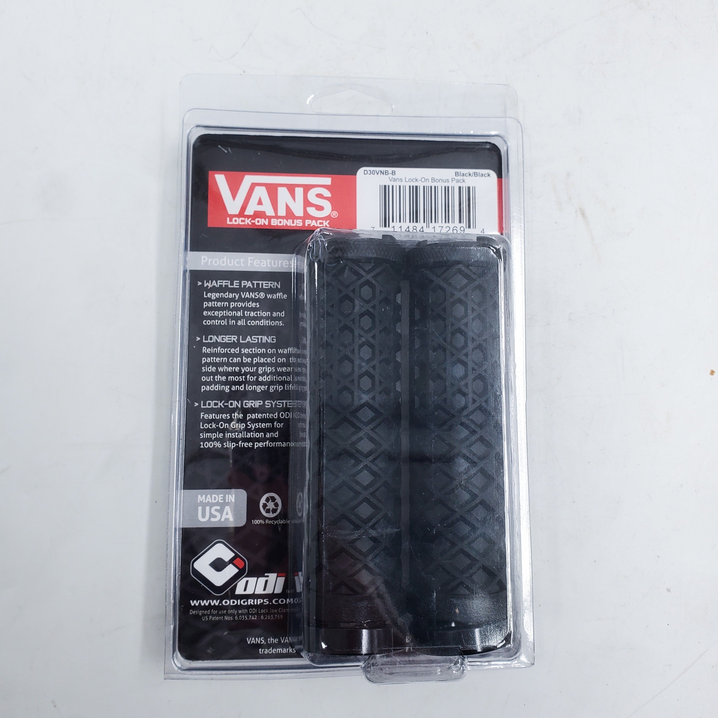 Open Box ODI Vans Lock-On Grips Black w/Black Clamp
