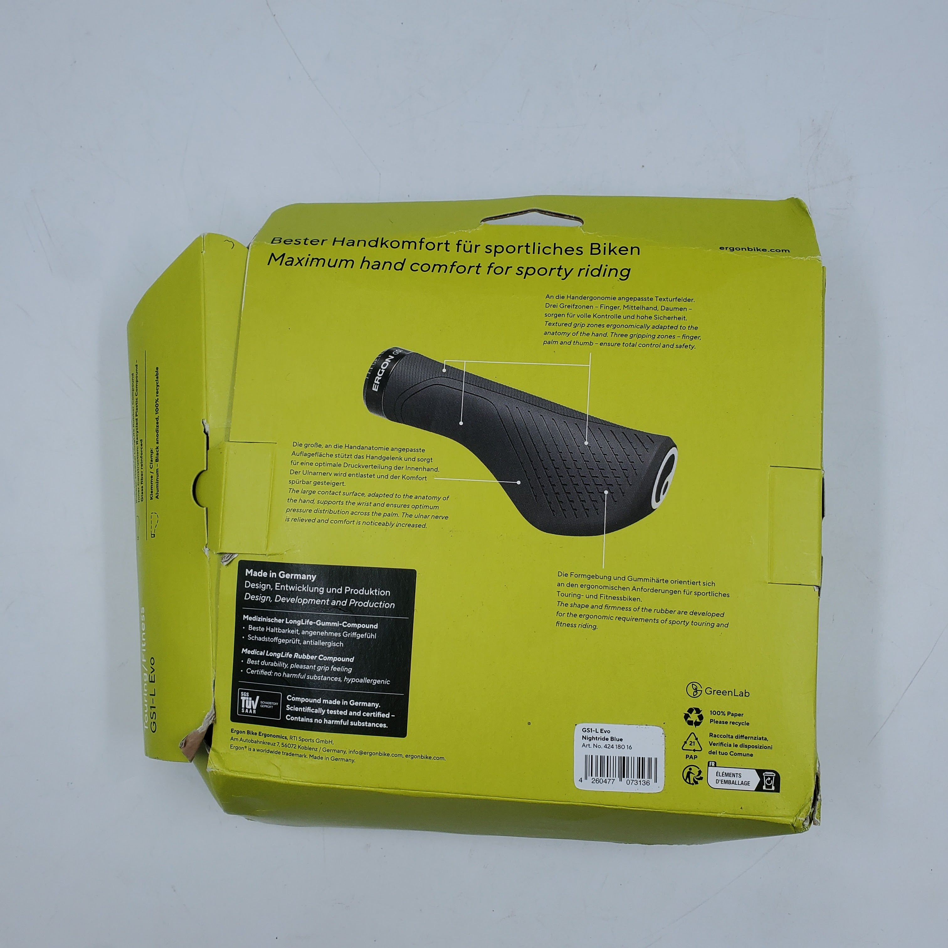 Open Box Ergon GS1 EVO Lock-On Ergo Grips (Nightride Blue Large) - 0