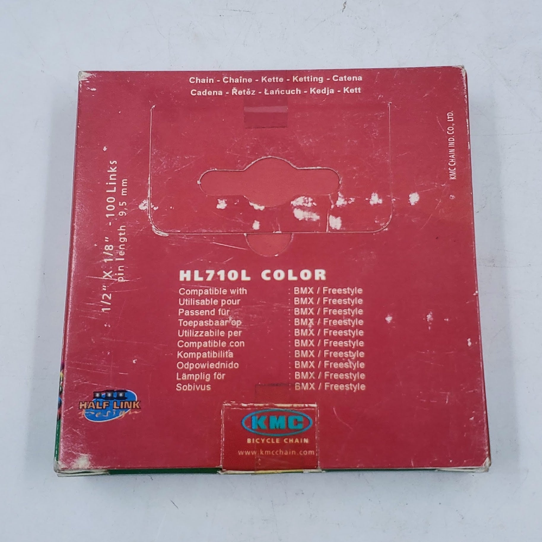 Open Box KMC HL710L Half Link Single Speed Chain White