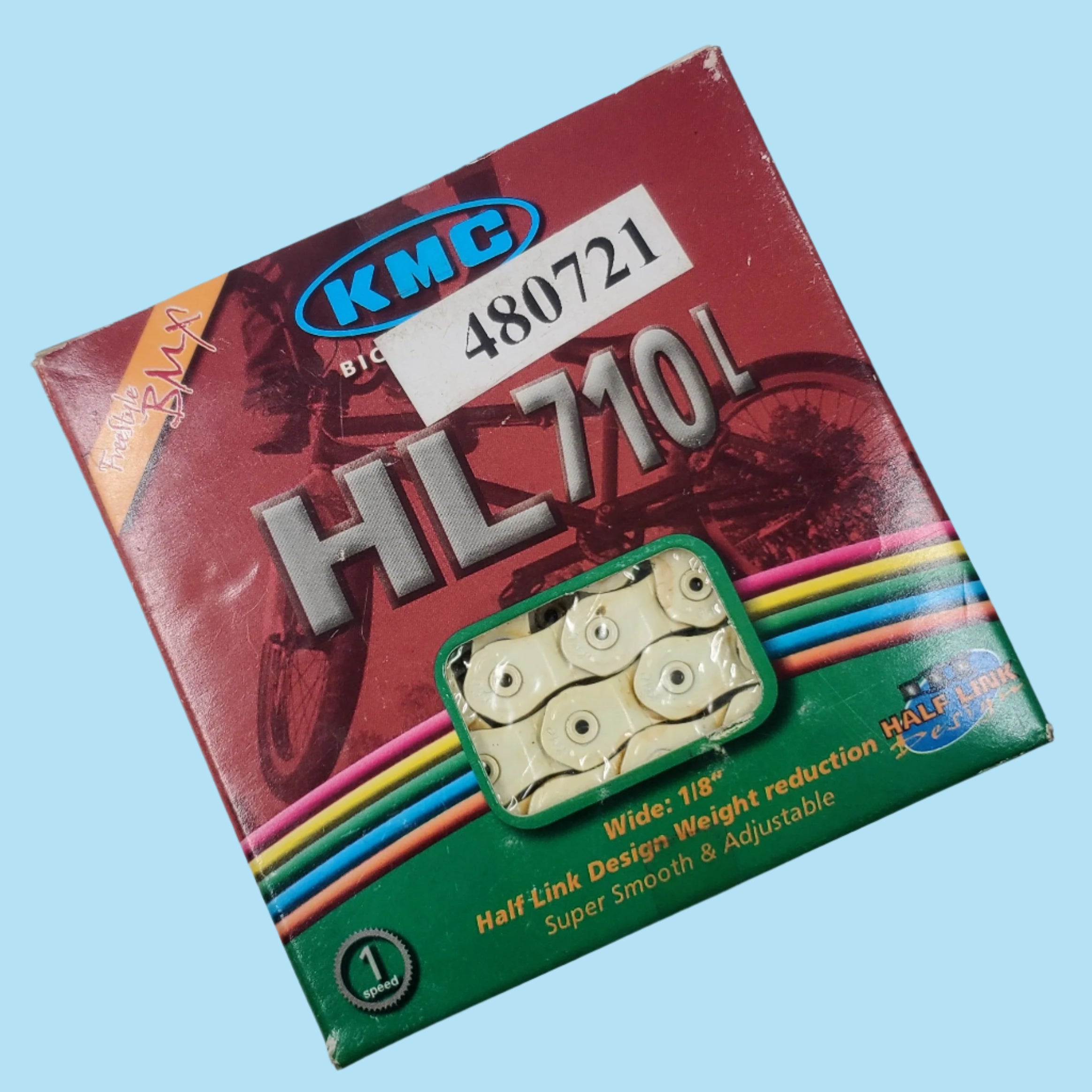 Open Box KMC HL710L Half Link Single Speed Chain White