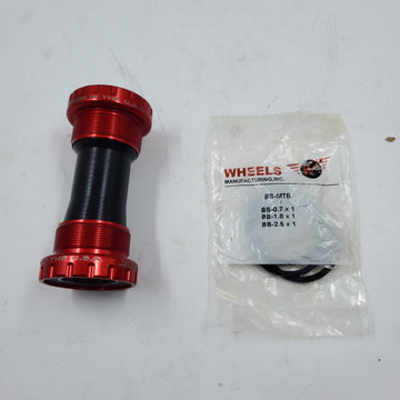 Open Box Wheels Manufacturing Threaded BB-MTB-2 ABEC 3 Bottom Bracket w/Steel Bearings Red - 0