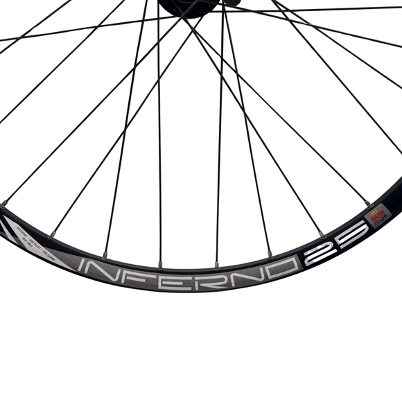 Sun Ringle 27.5-inch Inferno 25 FRONT/ REAR HG 8-10 Speed 6-Bolt Disc Black Wheelset QR 9x100 / 10x135