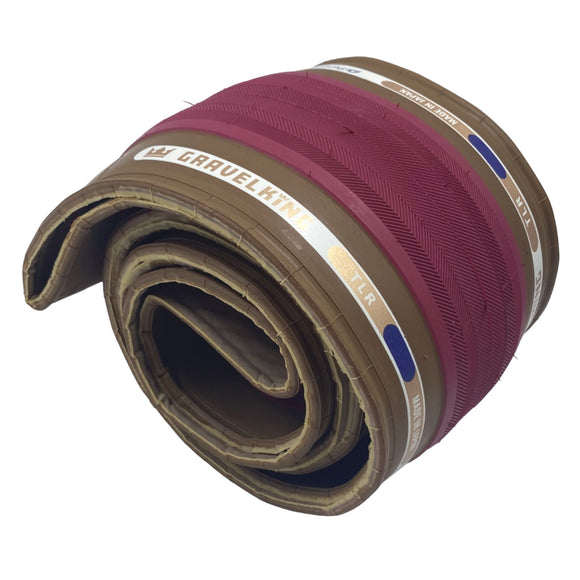 Panaracer Limited Edition GravelKing Slick TLR 700x40 Tire Honey or Cranberry