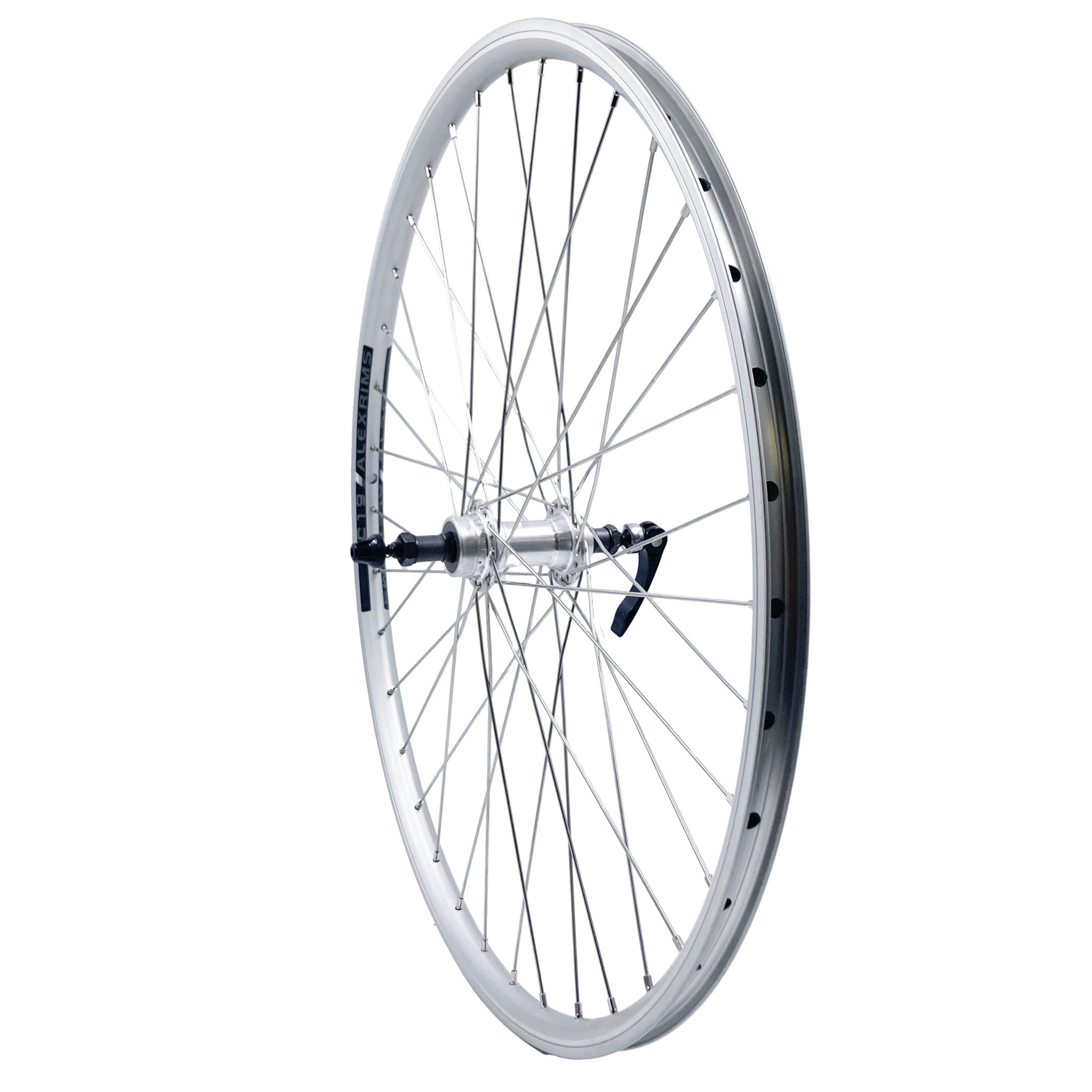 26-Inch Alex DC-19 Rear Silver Doublewall QR 5-8 speed Freewheel Wheel