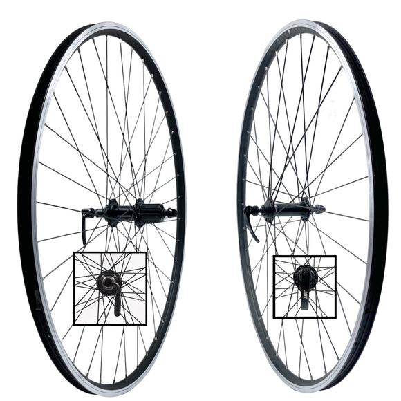 Alex DC19 700c Black QR HG Cassette Type Doublewall Wheelset 9x100 Front 10x135mm Rear