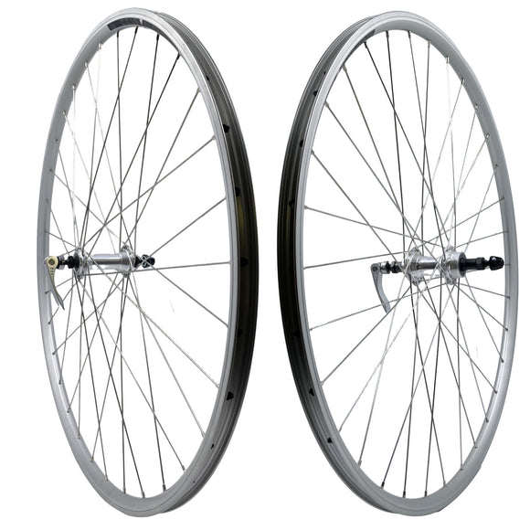 Alex DC19 700c Doublewall Hybrid Silver QR Freewheel Wheelset
