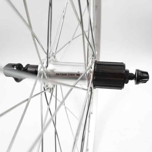 Alex DC19 700c Doublewall Shimano HG Hybrid Silver QR Rear Wheel