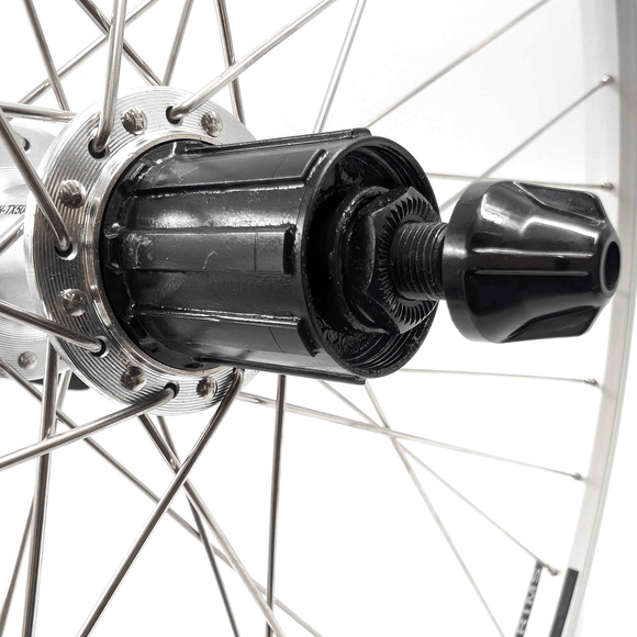 Alex DM18 26-inch 10x135 QR Rear Doublewall HG Cassette Type Silver Wheel