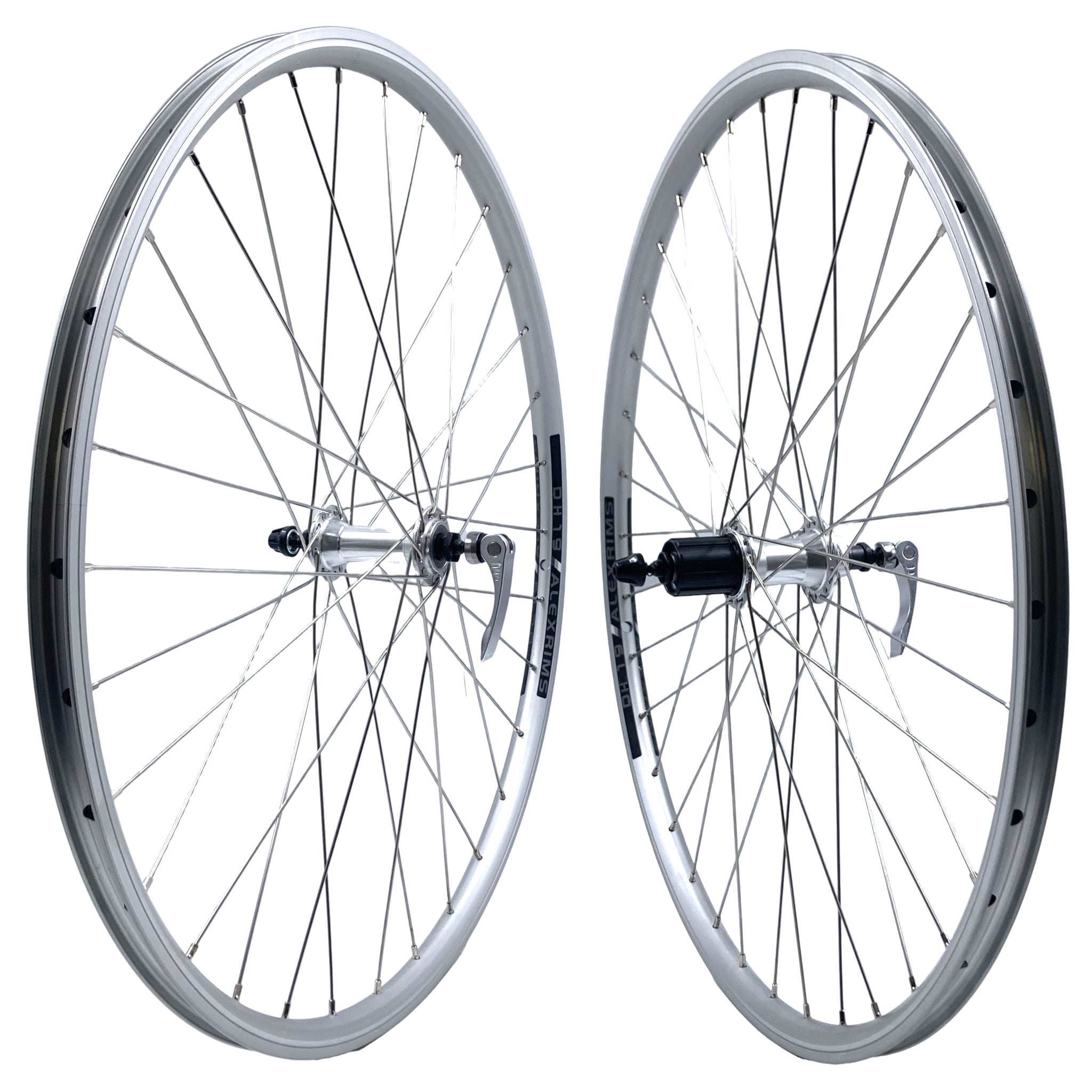 Alex DH19 26-Inch 9x100 10x135 QR HG Cassette Type Wheelset Silver