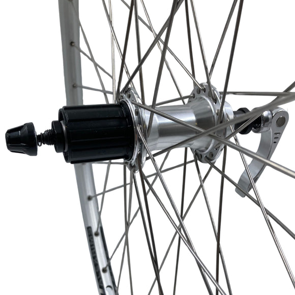 Alex DH19 700c Silver Hybrid Rear Wheel HG Cassette Type QR