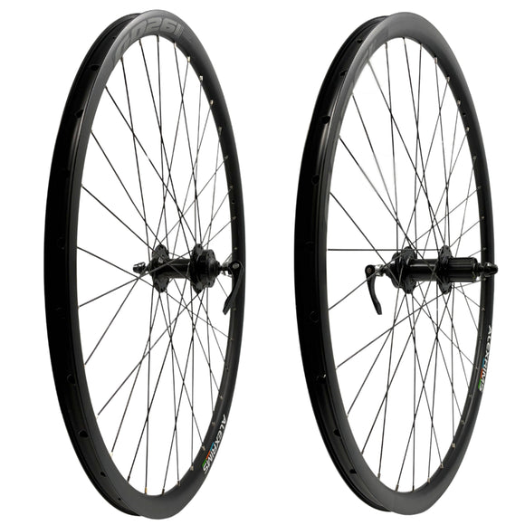 Alex GD26 Black 700/29" Front and Rear Tubeless Disc Shimano HG Gravel Wheelset QR  9x100 10x135mm Alex