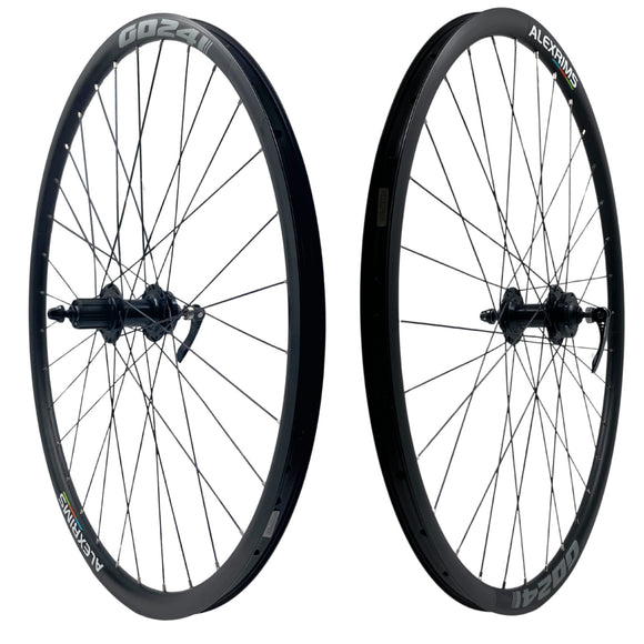 Alex GD24 700c 9x100 Front 10x135 Rear QR HG Cassette Type Tubeless Disc Wheelset