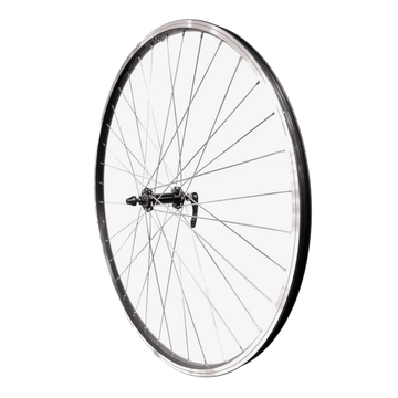 Alex DM18 700c 9x100 Front QR Black wheel with silver spokes