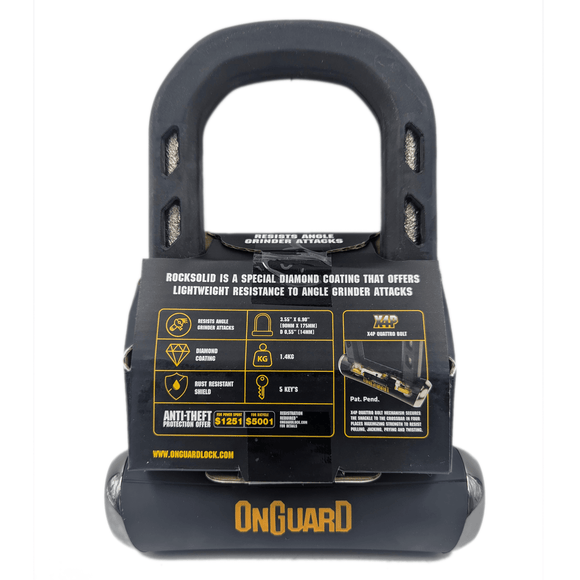 OnGuard 8590 RockSolid Grinder-Resistant U-Lock
