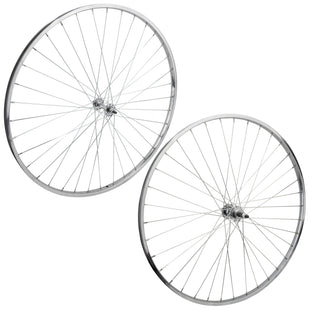 27 Inch Classic Chrome Wheelmaster Bolt-on Steel Freewheel type Bike Wheelset