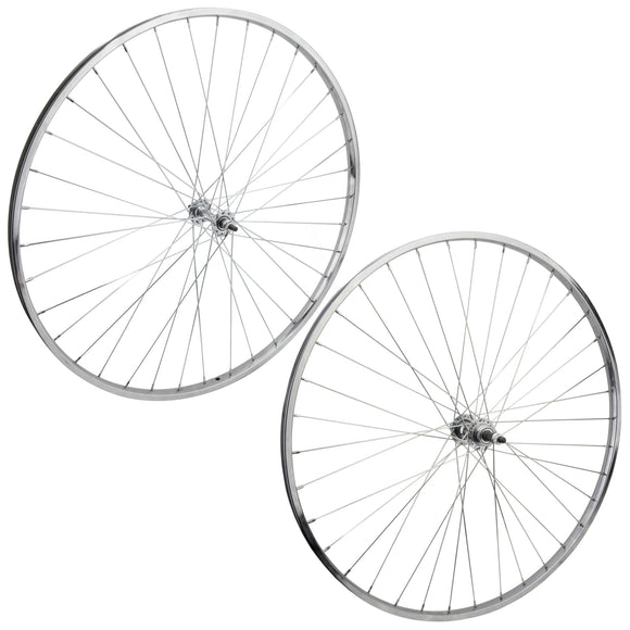 Wheelmaster 27 Inch Classic Chrome Bolt-on Steel Freewheel type Bike Wheelset - The Bikesmiths