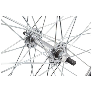 27 Inch Classic Chrome Wheelmaster Bolt-on Steel Freewheel type Bike Wheelset