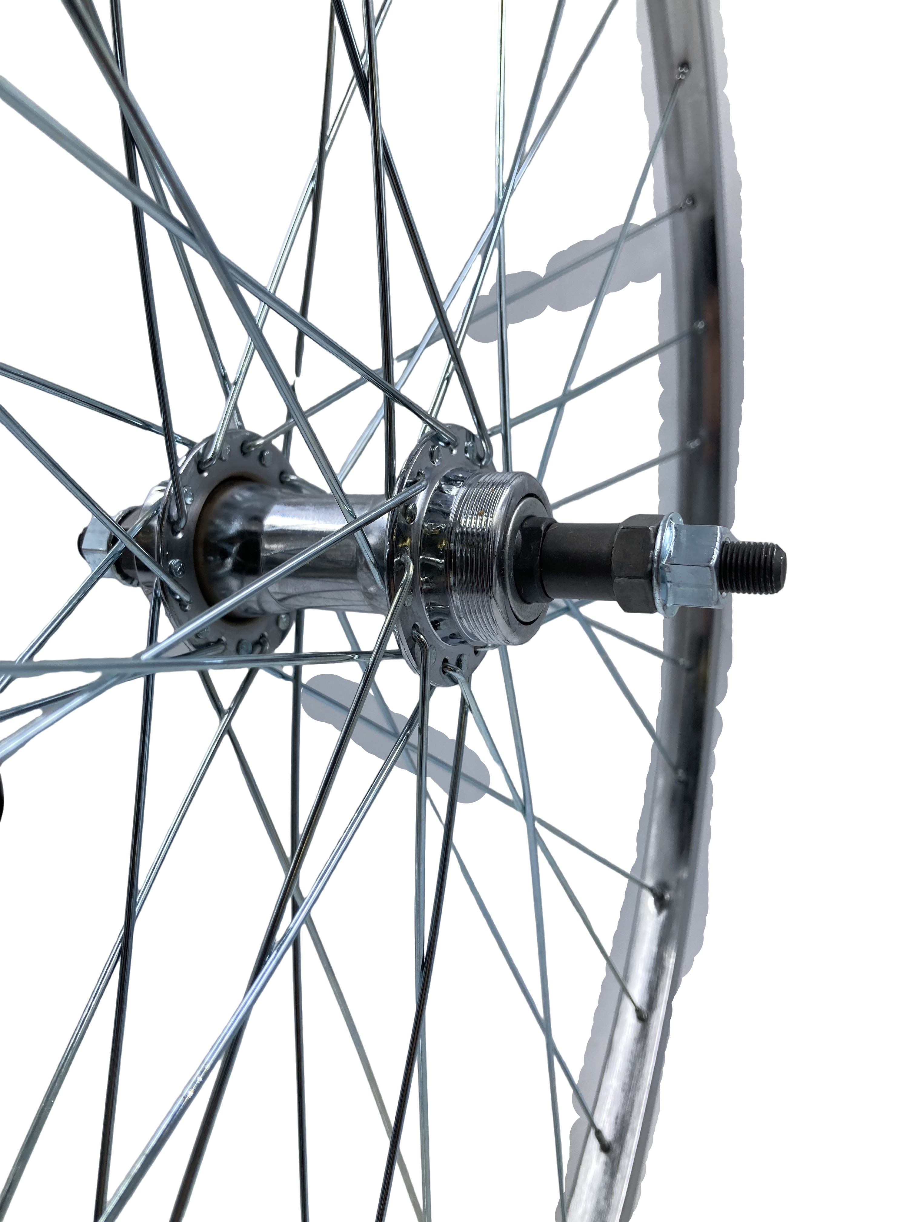 27 Inch Classic Chrome Wheelmaster Bolt-on Steel Rear Freewheel type Bike Wheel