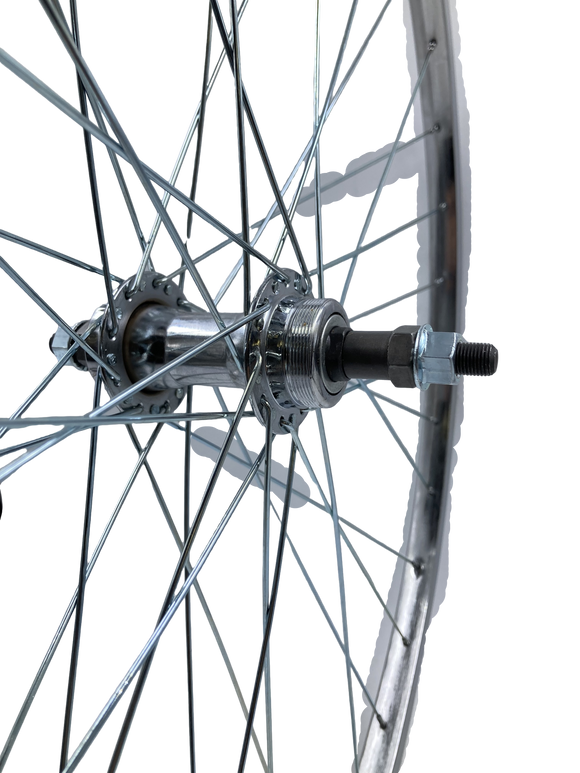 27 Inch Classic Chrome Wheelmaster Bolt-on Steel Rear Freewheel type Bike Wheel