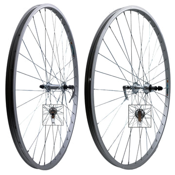 Weinmann RM19 27 Inch 9x100 Front 10x126mm Rear QR Freewheel Wheelset Silver Weinmann