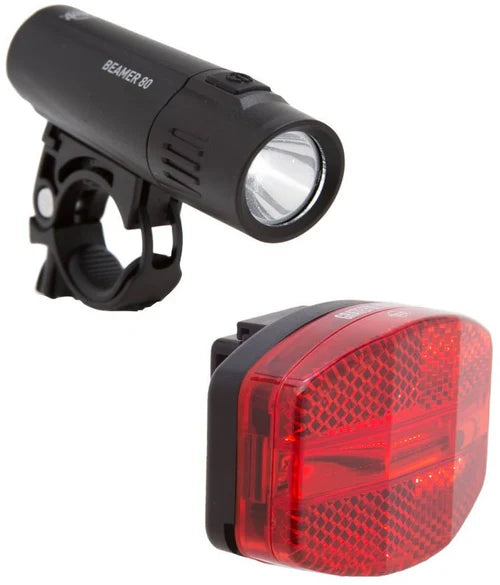 Planet Bike Beamer 80 + Grateful Red Light Set Battery Black