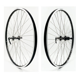 Weinmann ZAC19 26-inch 9x100 Front 10x135 Rear QR HG Type Black with Silver Spokes 36h BSB Wheelset