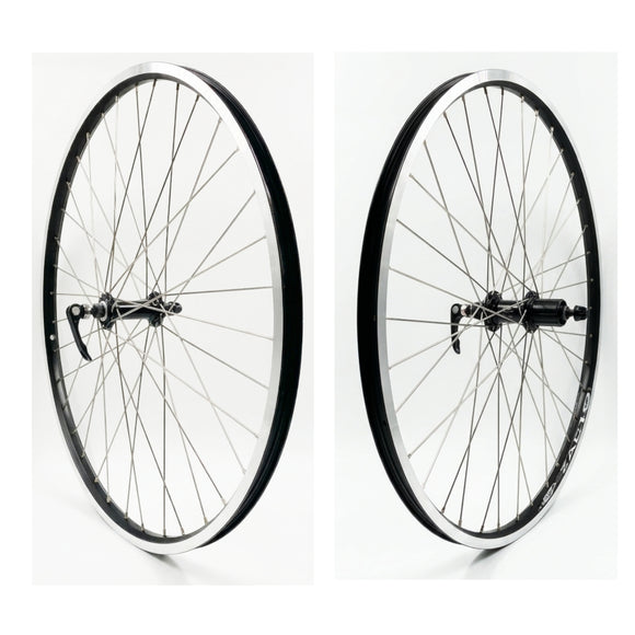 Weinmann ZAC19 26-inch 9x100 Front 10x135 Rear QR HG Type Black with Silver Spokes 36h BSB Wheelset