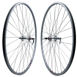Weinmann LP18 Silver 27-inch 9x100 Front 10x126 Rear QR Sealed Bearing Freewheel Type Road Bike Wheelset