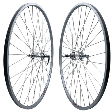 Weinmann LP18 Silver 27-inch 9x100 Front 10x126 Rear QR Sealed Bearing Freewheel Type Road Bike Wheelset - The Bikesmiths