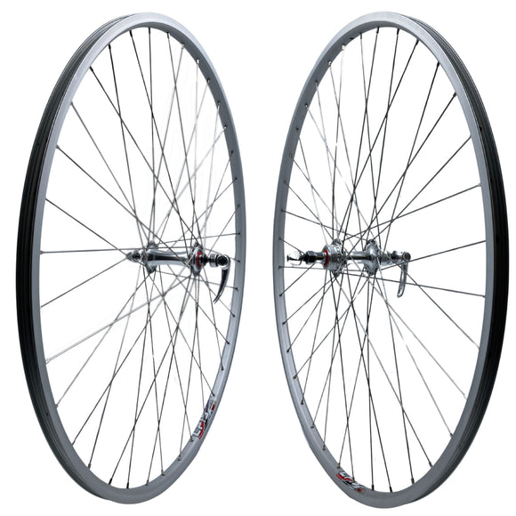 Weinmann LP18 Silver 27-inch 9x100 Front 10x126 Rear QR Sealed Bearing Freewheel Type Road Bike Wheelset